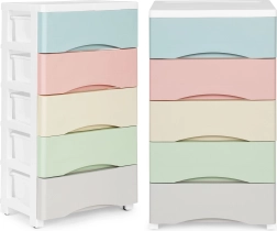 Cómoda de plástico con ruedas y 5 cajones de colores ModernHome