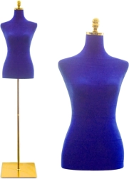 Maniquí de sastre femenino BITUXX, terciopelo granate, altura 170–185 cm