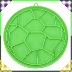 Alfombrilla de lamido de silicona para perros y gatos verde