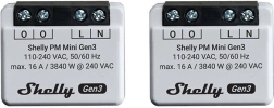 Shelly PM Mini Gen3 – set de 2 medidores de consumo, Wi‑Fi/Bluetooth