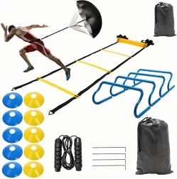 Gran set de entrenamiento: escalera de coordinación, conos y mini vallas XXL