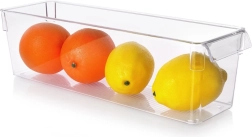 Organizador para nevera 36 × 10,5 × 10 cm – caja de plástico transparente con asas