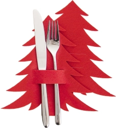 Fundas para cubiertos árbol de Navidad, rojas, 2 uds