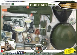 Juego militar con casco para niños