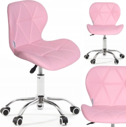 Silla de oficina giratoria rosa Bauerkraft de cuero ecológico para niños