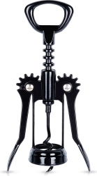 Sacacorchos metálico negro de alas 16 cm