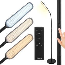 Lámpara LED de pie Izoxis de 180 cm, negra, con mando a distancia