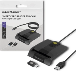Lector de tarjetas con chip Qoltec USB-C