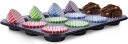 Molde para muffins con cápsulas de papel, 12 cavidades