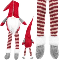 Gnomo sentado, decoración textil 50 cm – Roja
