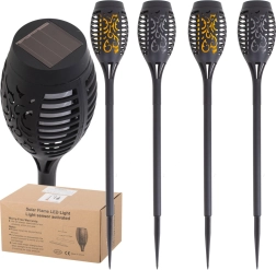Lámparas antorcha solares de jardín 12 LED, set de 4 unidades