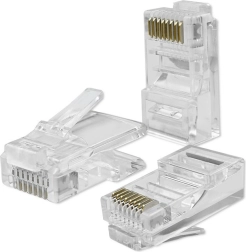 Conector modular RJ45 CAT5e UTP contactos chapados en oro 100 uds