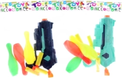 Pistola con bolos y proyectiles de espuma para niños