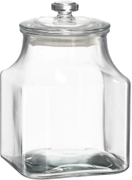 Recipiente cuadrado de vidrio 2,8 l con tapa de vidrio