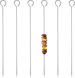 Brochetas de acero para shashlik 29 cm, 6 uds