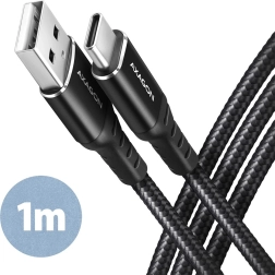 Cable USB Axagon USB-C a USB-A, 1 m, negro