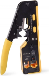 Alicates de crimpado para conectores pasantes RJ45 cat. 5e/6, RJ12 y RJ11 con corte y pelado