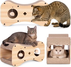 Rascador para gatos con casita y cama Petsi
