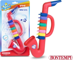 Saxofón infantil rojo de plástico con 8 llaves