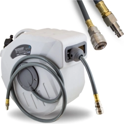 Enrollador automático neumático de manguera 15 m con acople rápido 1/4" para compresor