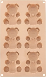 Molde de silicona para galletas y muffins ositos 30 × 17,5 × 2 cm, beige
