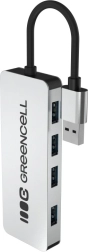 Hub USB Greencell Basic 4× USB‑A 3.0 con cable integrado