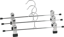Percha metálica para pantalones con pinzas, set de 3 uds