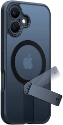 Funda TORRAS Pstand Spin con soporte giratorio para iPhone 16, negra