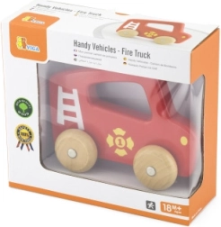 Coche de bomberos de madera para niños