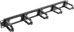 Organizador de cables para rack 19" 1U, tipo B, negro