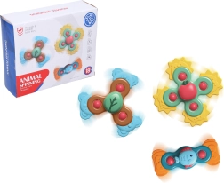 Mordedores infantiles con ventosa de silicona, juego de 3 uds
