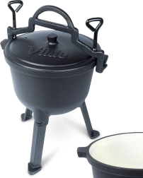 Caldero de hierro fundido esmaltado con patas y tapa CAST LINE 4 l