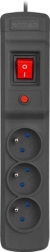 Regleta alargadora con protección contra sobretensiones ARMAC M3, 1,5 m, negra, 3 tomas