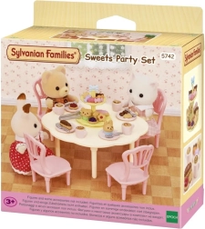 Sylvanian Families mesa, sillas y dulces – set de té para figuras