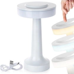 Lámpara de mesa LED inalámbrica con control táctil, 3 modos, 21 cm