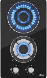 Cocina de gas de dos zonas con panel de vidrio IsEasy