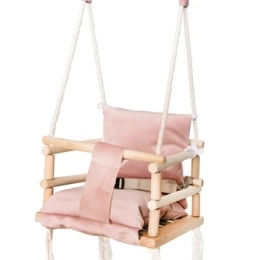 Columpio infantil con asiento blando CLEANABOO – Rosa