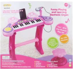 Pianito electrónico infantil con micrófono – azul