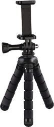 Mini trípode flexible 2 en 1 de 14 cm negro