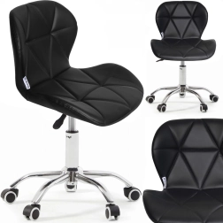 Silla de oficina infantil negra Bauerkraft de ecopiel