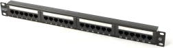 Panel de parcheo 19" 24 puertos cat. 5e U/UTP 1U negro DIGITUS