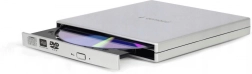 Grabadora externa de DVD/CD por USB, plateada