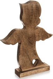 Figura navideña de madera: ángel de madera de mango 38,5 cm