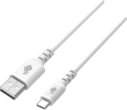 Cable de silicona USB–USB‑C de 1 m blanco con soporte QUICK CHARGE
