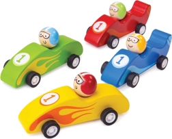 Cochecito de carreras de madera de colores