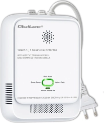 Detector de fugas de gas y monóxido de carbono con alarma de 85 dB y LED