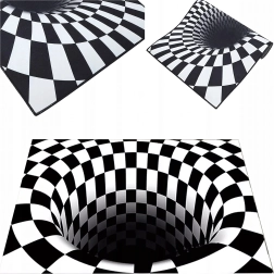 Alfombra y felpudo con ilusión 3D de abismo blanco 50 × 80 cm