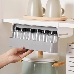 Organizador deslizante para especias con 6 frascos, sin taladrar