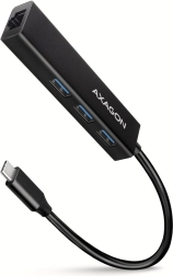 AXAGON HMC-GL3A hub USB-C multipuerto 4 en 1 con GLAN 5 Gb/s, cable de 20 cm