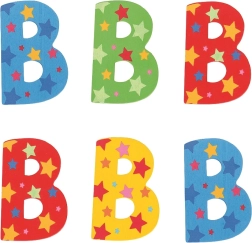 Bigjigs Toys letra de madera B con estrellitas